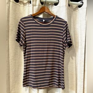 Multicolor Stripped Ribbed Tee